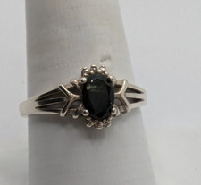 NV Sterling Silver 925 Black Sapphire Ring Size 9.5