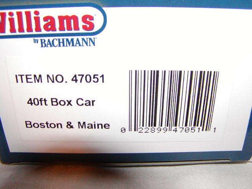 Williams by Bachmann 47051 Boston & Maine 40' Box Car MIB O 027 New 2015 Sealed - Picture 3 of 11