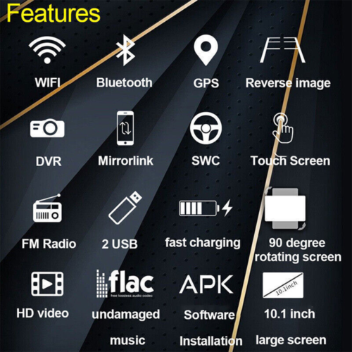 Carplay 10" Rotatable Android 13 Car Stereo Radio GPS WIFI BT 2DIN Touch Screen - Picture 3 of 13