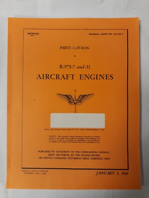 Wright R 975 Exploded View Wright Model R-975-7-11 Aircraft Engines Parts Catalog January 5, 1943 ...