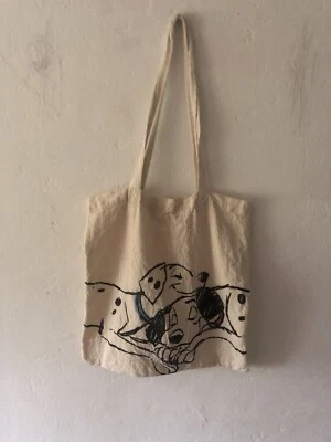 Disney 101 Dalmatians Cartoon Theme Small Reusable Cotton White Shopping Bag - Image 1 of 4