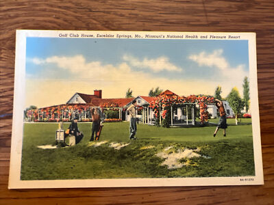 Excelsior Springs MO Missouri Postcard US Golf Club House Sports Linen 190a
