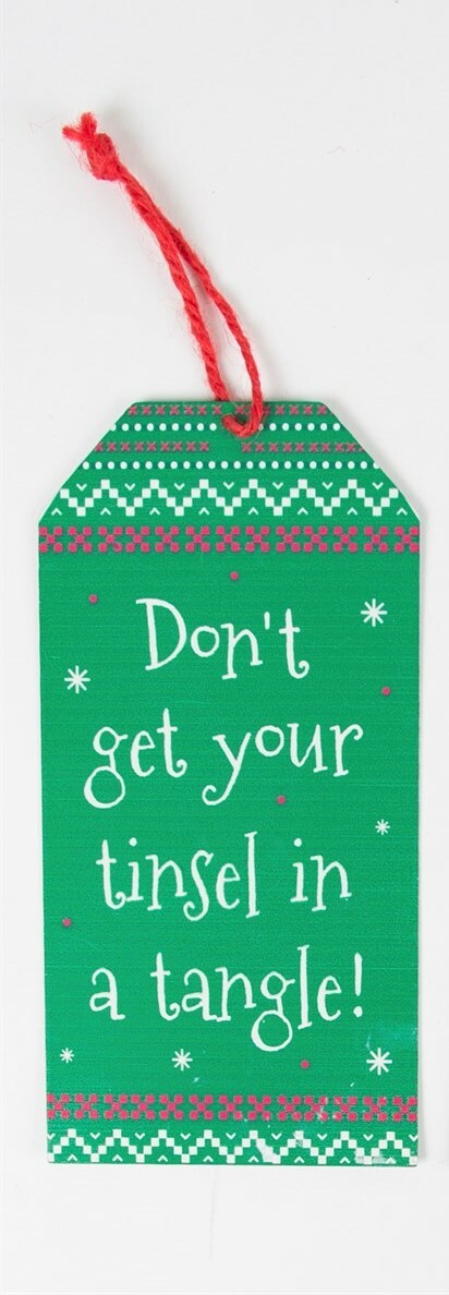 Sass & Belle Christmas Tag Decoration with Festive Message Hanging Metal Plaque