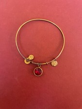 Garnet Bracelet, Gold tone GARNET Alex and Ani Charm Bracelet, Great shape, bday