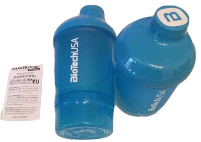 2 Eiweiß Shaker BioTech Wave+ Nano Protein Mixer mit Sieb 300/150 ml Füll..