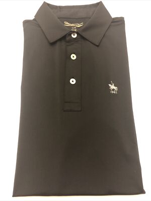 Straight Down Mens Large Golf Polo Shirt Black Tech Stretch Size Large 