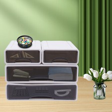 4 Drawer Stackable Storage Box Holder Household Offices Desktop Organizer Case
