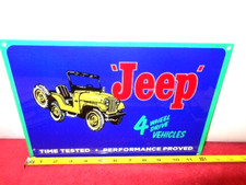 Vintage Jeep 4 Wheel Drive Vehicle Suv 12 Metal Sports Utility Vehicle Gas Sign