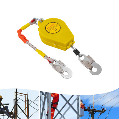 7M Self Retracting Lifeline Lanyard Safety Fall Arrester Protection+Hook 330lbs