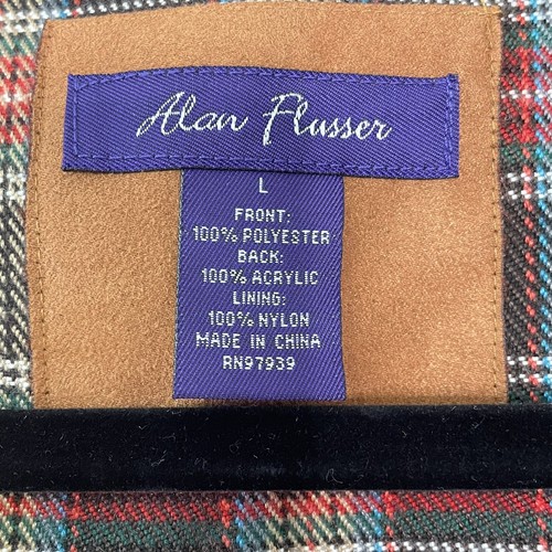 Alan Flusser  Brown Plaid Tartan Vest Mens Large Button Country Gentleman Classy - Picture 4 of 8