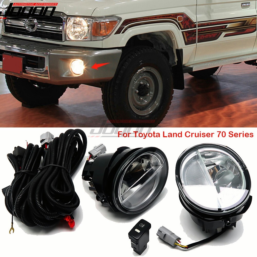 DRL LED Front Bumper Fog Lights For Toyota Land Cruiser 70 Series