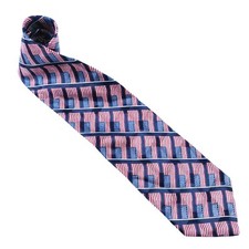 America American Men Neck Tie 100 Polyester US Flag Multicolor 58 x 3.75 - NWOT