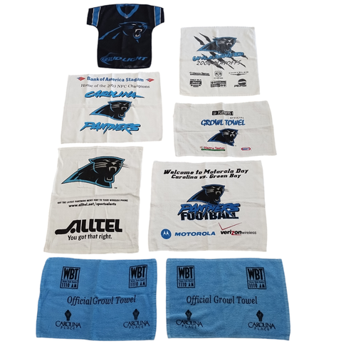 Carolina Panthers Game Day Rally Towel Lot of 8 Sponsor Ad Giveaways