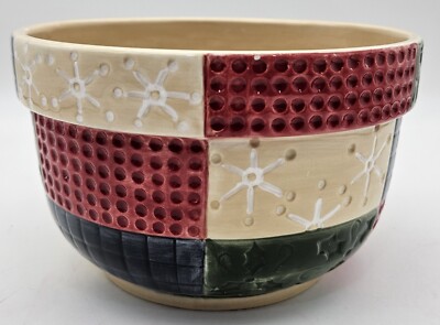 Decorative Ceramic Christmas Bowl Winter Snowflakes & Holly 4x6 Countrycore Xmas