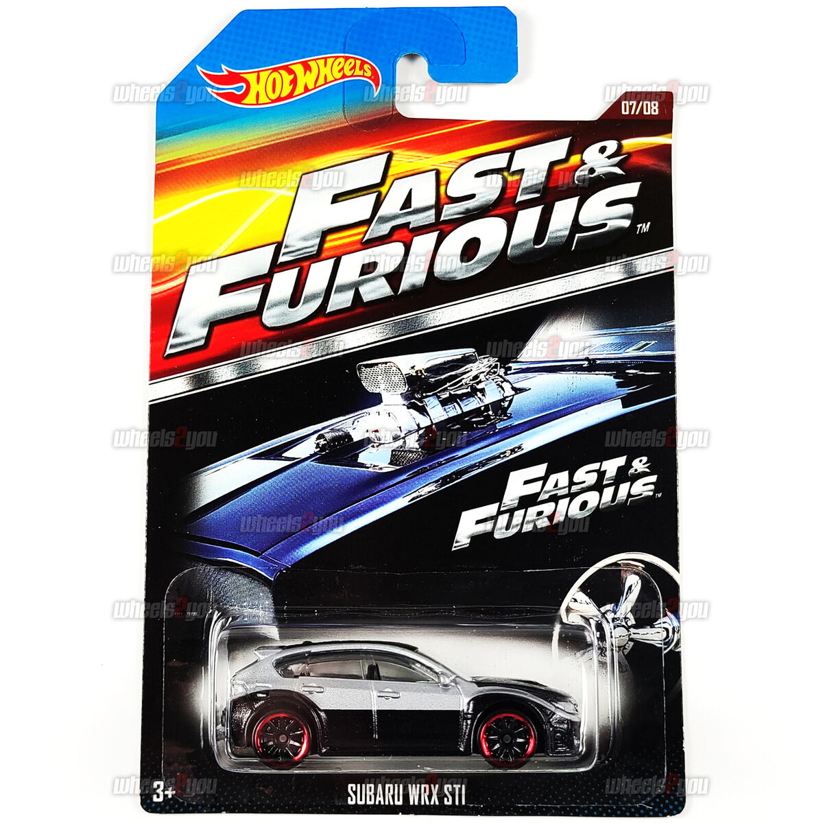 Hot Wheels - SUBARU WRX STI #07 silver/black - Fast Hot Wheels - SUBARU WRX STI #07 silver/black - Fast