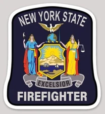 2 Inch Non-Reflective New York State Firefighter Vinyl Sticker