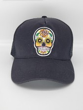 Unisex Mid-Crown Skull Trucker Hat