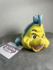 The Disney Store Mini Bean Bag Flounder 7" Little Mermaid Plush VINTAGE NWT
