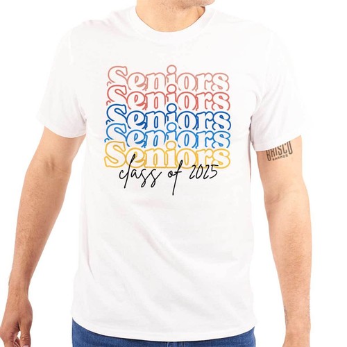 Class of 2025 Seniors Graduation Gradient Womens or Mens Crewneck T Shirt Tee - 第 7/7 張圖片