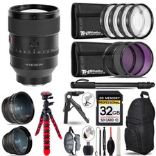 Sony FE 135mm f/1.8 GM Lens -3 Lens Kit Tripod  Backpack - 32GB Kit