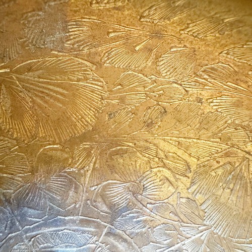 Vintage Brass Ashtray 1970s Catchall Trinket Dish Etched With Floral Design - Picture 5 of 9