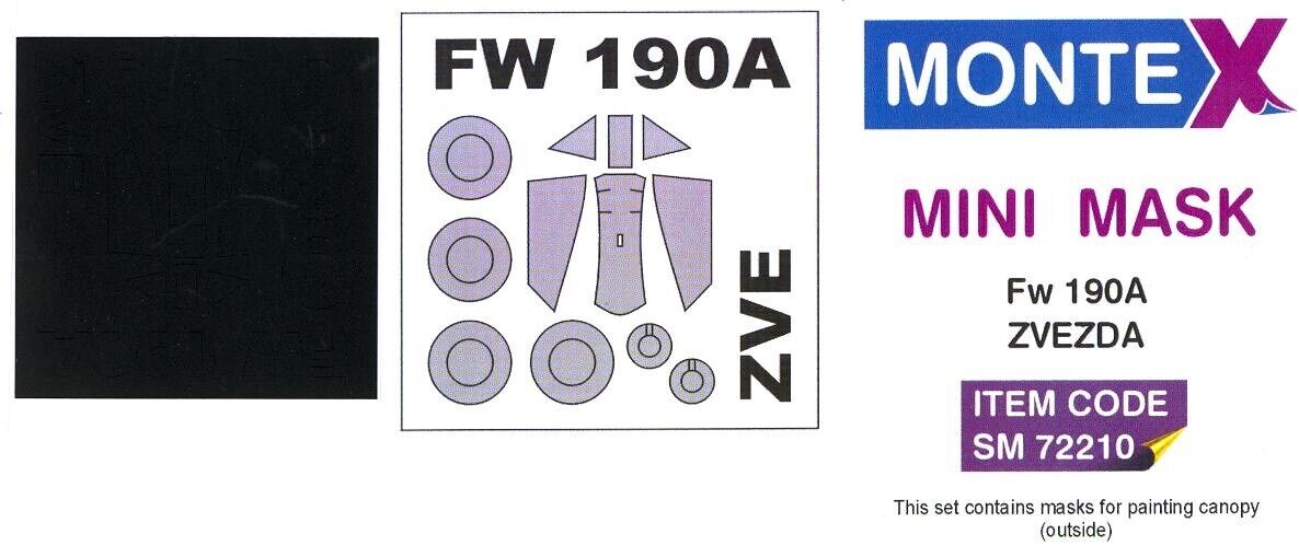 Montex 1/72 canopy masks for the Fw 190A by Zvezda - SM72210 Montex 1/72 canopy masks for the Fw 190A by Zvezda - SM72210