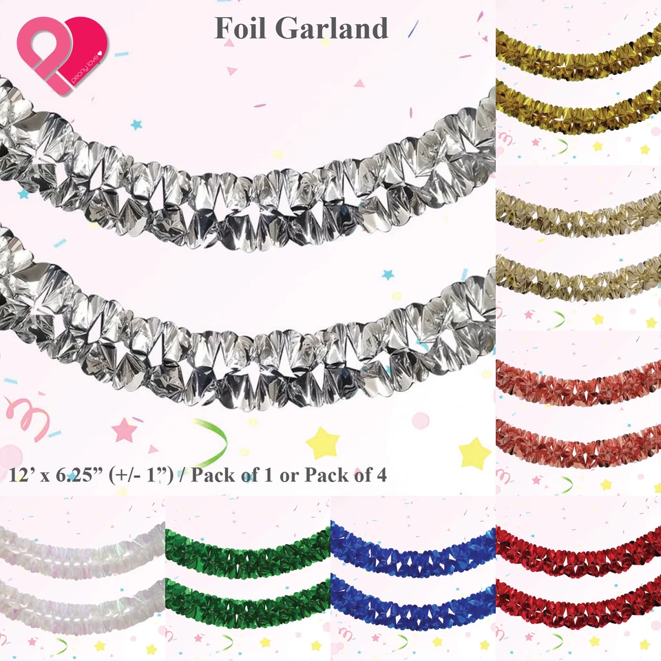 Guirnalda vintage de vid floral de lámina metálica de 12' telón de fondo cortina decoración de fiesta foto Foto 2 de 4