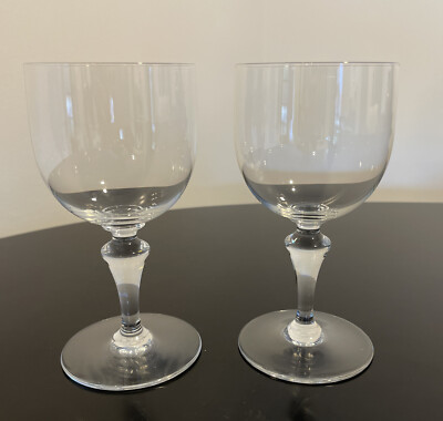 Baccarat Crystal NORMANDIE Wine Glasses 6.65  Tall Set of (2) Mint