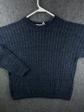 VTG New Era USA Made Knit Sweater XL Blue Pullover Crew Neck Acrylic Adult Rare