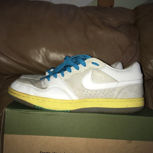 Nike Dunk Low court force premium voltage yellow turquoise Size 11.5 leather vtg