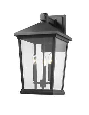 Z-Lite 568XL Black Beacon 3-Light 23''H Outdoor Wall Sconce