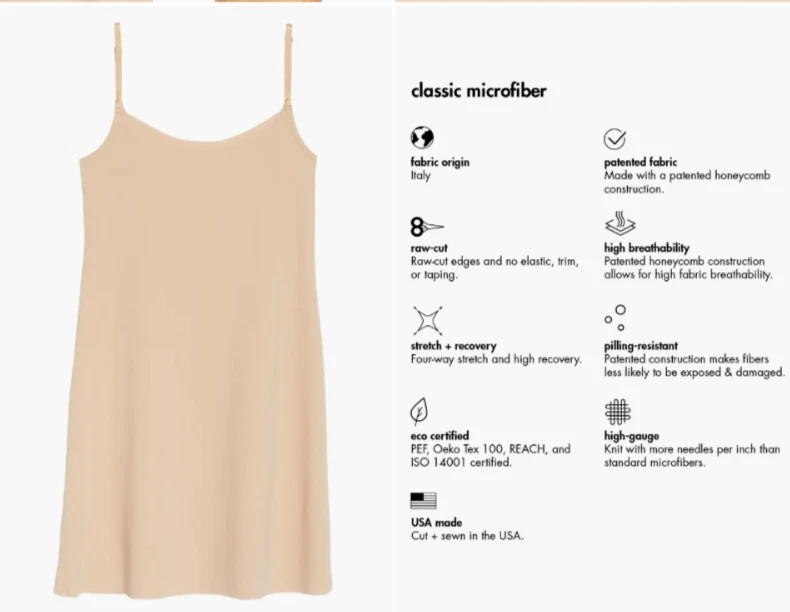 Vestido sin Mangas COMMANDO Mini Cami Desnudo PEQUEÑO/MEDIANO 2-8 S/M Control de Luz NUEVO Foto 3 de 4