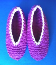 UNIQUE, PLUSH HAND CROCHET SLIPPERS/SOCKS - MEDIUM- SIZE 7 to 7.5