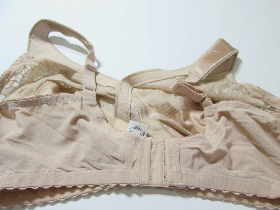 Sujetador Glamorise Talla 38H Beige Inalámbrico Sin Forro Correas Ajustables Encaje Lencería Foto 2 de 4