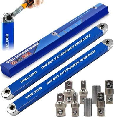 Pro Zero Offset Extension Wrench,Extended Universal Ratchet Wrench,Multifunction
