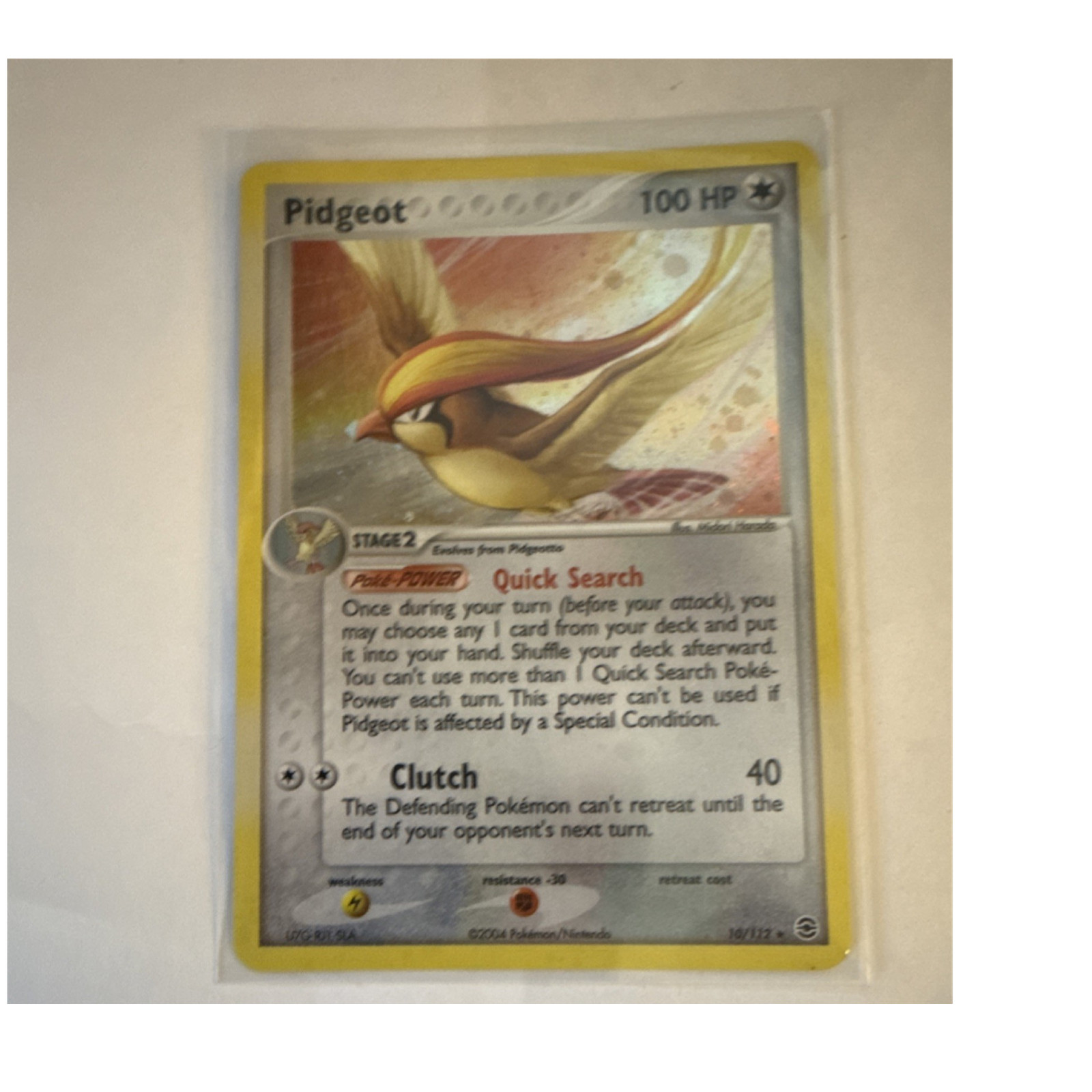 Pokémon Pidgeot 10/112 FireRed & LeafGreen Holo Rare Stage 2 100HP English