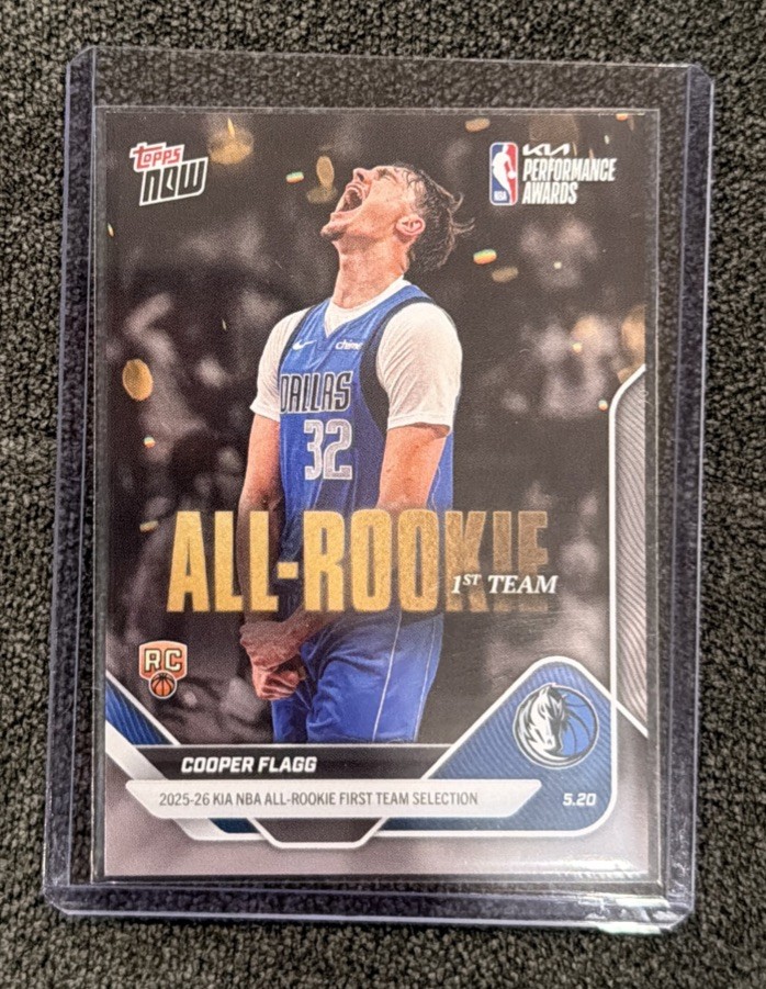 Topps Now Cooper Flagg 2025-26 #AR01 All-Rookie 1st Team Rookie Dallas Mavs RC