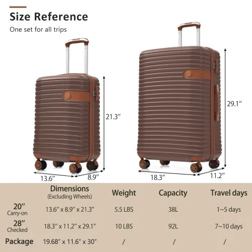 Hardshell Luggage Set with TSA Lock Lightweight Durable Travel for Women/Men~ - Image 4 of 4