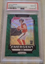 2024 Panini Prizm Football Emergent Green Wave Denver Broncos Bo Nix RC PSA 10