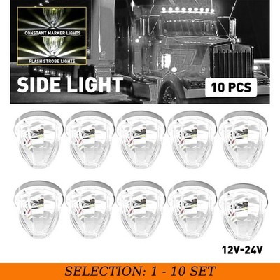 10-100 White LED Watermelon Side Marker Light Truck Trailer Turn Signal Lamp 12V
