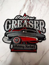 Large Johnny Rebel Outlaw Greaser Vintage American Classic Car Racing Iron Patch