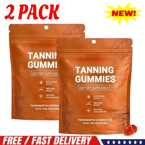 2X Tanning Gummies, with Vitamin C & E, Astaxanthin, Beta Carotene HO T 2026