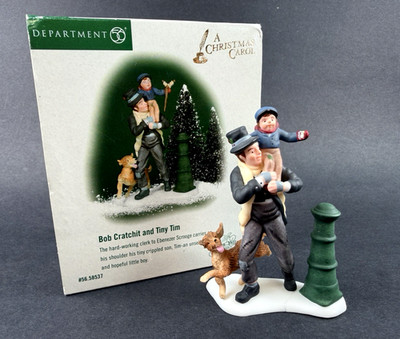 Dept 56 Bob Cratchit and Tiny Tim ''A Christmas Carol'' Broken Leg 58537