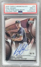 2025 Topps Chrome Black Paul Scenes Rose Gold Wave Auto /15
