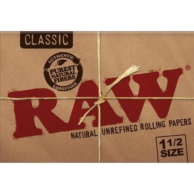 5x RAW Classic 1 1/2 Size Rolling Papers Natural Smoking Accessory Lot New 1.5''