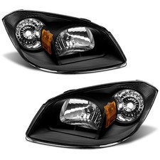 Pair Black Headlights For 2005-2010 Chevy Cobalt 07-09 Pontiac G5 05-06 Pursuit