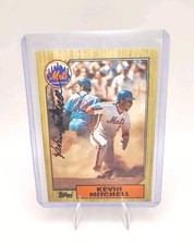 Kevin Mitchell Signed IP 1987 Topps Rc Baseball Auto Card New York Mets Black