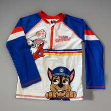 Paw Patrol Team Chase Marshall Rash Guard 4T Zip Swim Shirt Boys