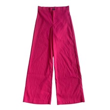 Zara Womens Fuchsia Pink High Waisted Wide Leg Trousers Size S 7385/951/630