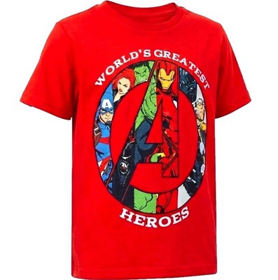 AVENGERS 104 T- SHIRT ROT MARVEL SPIDERMAN HULK CAPTAIN AMERICA IRON MAN KURZARM